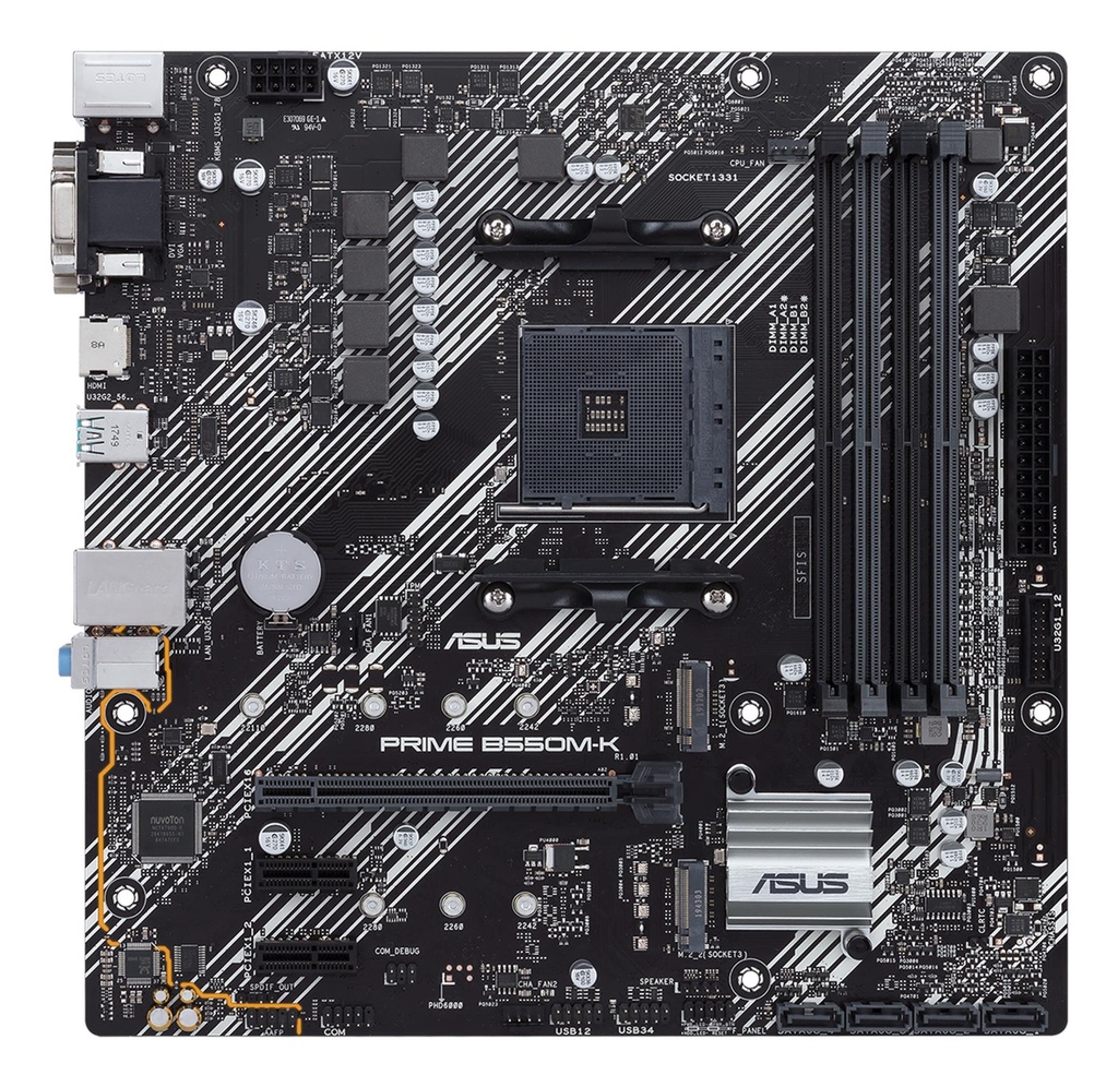 ASUS AMD B550 SAM4 MicroATX 2xPCI-Express 3.0 1x 2xM.2 1xPCI-Express 4.0 16x Memory DDR4 Memory slots 4 1x15pin D-sub 1x