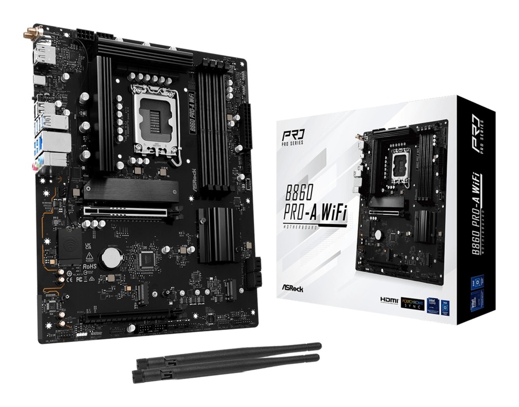 ASROCK Intel B860 Express LGA1851 ATX Memory DDR5 Memory slots 4 1xPCI-Express 4.0 16x 1xPCI-Express 5.0 16x 1xM.2 1xHDM