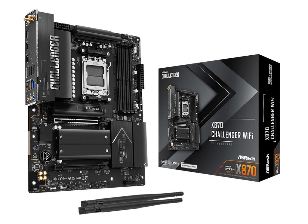 ASROCK AMD X870 Socket AM5 ATX RAM DDR5-SDRAM 4xSlots Wi-Fi Yes Bluetooth Yes 1xNumber of M.2 (M) slots X870CHALLENGERWI