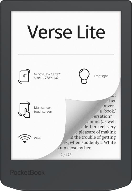 POCKETBOOK Verse Lite 619 6' 6" 1024x758 1xUSB-C Wireless LAN Grey PB619-T-WW
