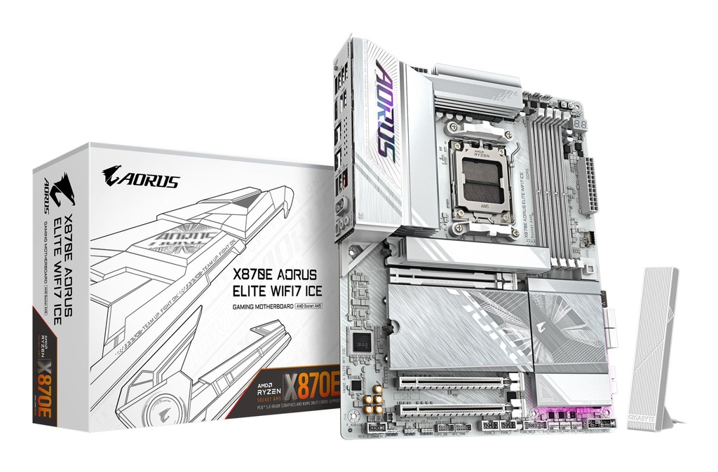 GIGABYTE AMD X870E Socket AM5 ATX RAM DDR5-SDRAM 4xSlots Wi-Fi Yes Bluetooth Yes 4xNumber of M.2 (M) slots X870 AORUS EL