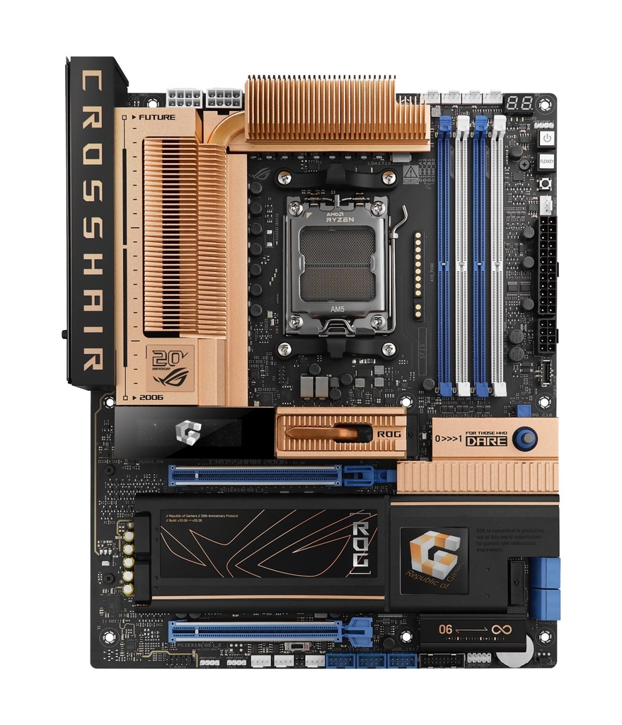 ASUS AMD X870E Socket AM5 ATX RAM DDR5-SDRAM 4xSlots Wi-Fi Yes Bluetooth Yes 5xNumber of M.2 (M) slots ROGCROSSHAIR2006