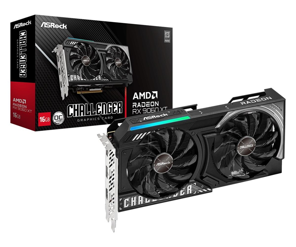 ASROCK AMD Radeon RX 9060 XT 16 GB GDDR6 128 bit PCIE 5.0 16x Dual Slot Fansink RX9060XTCL16GO