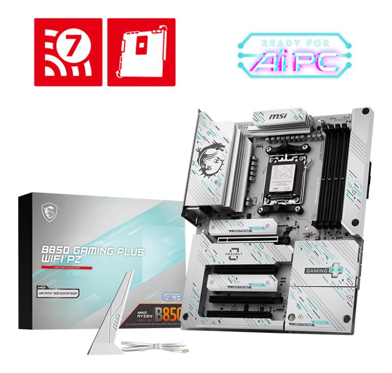 MSI AMD B850 SAM5 ATX Memory DDR5 Memory slots 4 B850GAMINGPLUSWIFIPZ