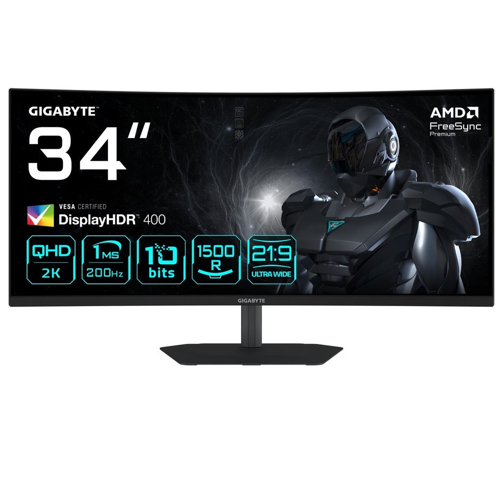 GIGABYTE 34 " 3440 x 1440 pixels UltraWide Quad HD Native aspect ratio 21:9 LED Curved G34WQC2EK