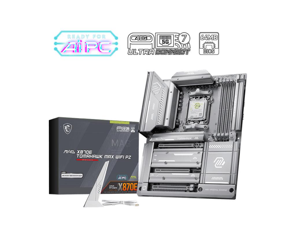 MSI AMD X870E Socket AM5 ATX RAM DDR5-SDRAM 4xSlots Wi-Fi Yes Bluetooth Yes 4xNumber of M.2 (M) slots X870ETOMAHAWKMAXWI