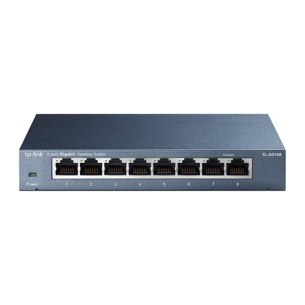 TP-LINK TP-Link TL-SG108 Switch type Unmanaged 8xRJ-45 ports RJ-45 Ports Type Gigabit Ethernet (10/100/1000) 8xGigabit E