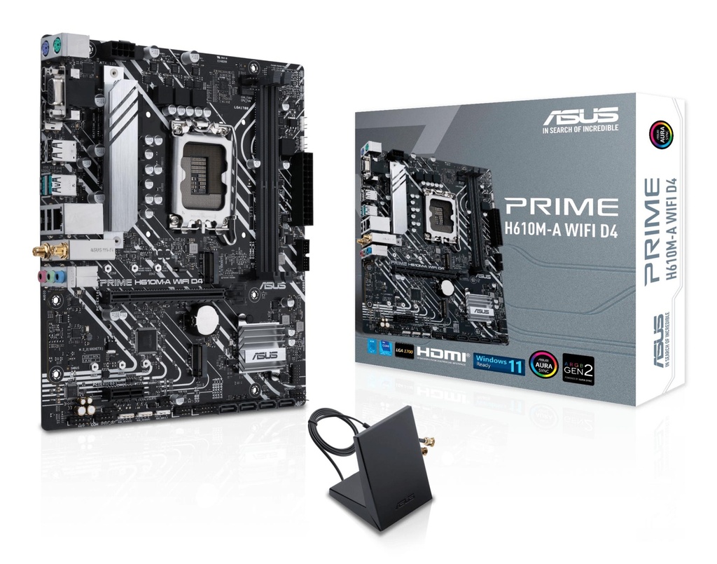 ASUS Intel H610 LGA1700 Micro-ATX Memory DDR4 Memory slots 2 1xPCI-Express 3.0 1x 1xPCI-Express 4.0 16x 2xM.2 1x15pin D-