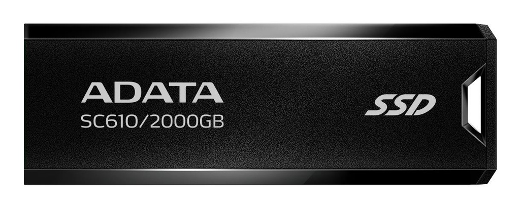 ADATA SC610 2TB USB 3.2 Write speed 500 MBytes/sec Read speed 550 MBytes/sec SC610-2000G-CBK/RD