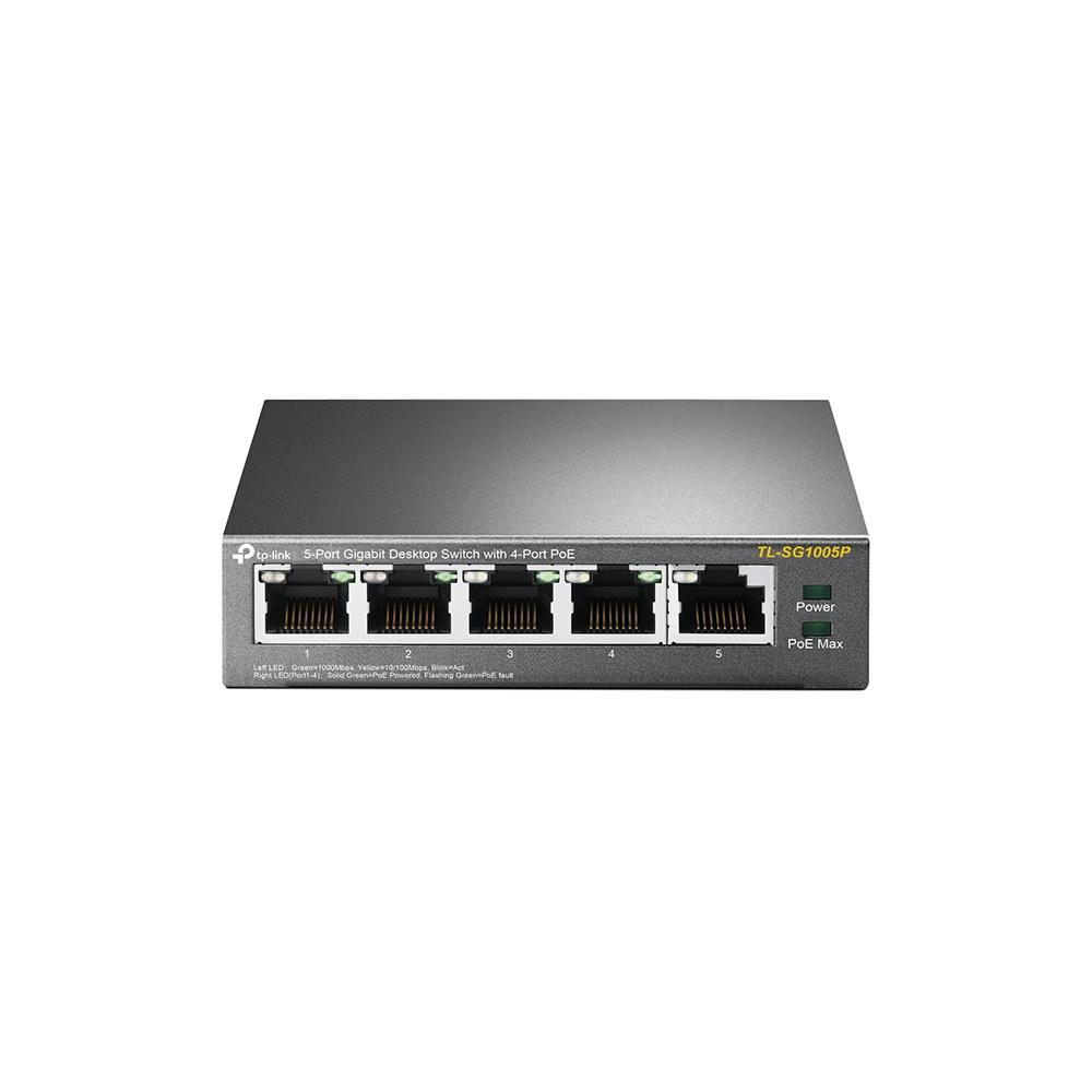 TP-LINK Desktop/pedestal 5x10Base-T / 100Base-TX / 1000Base-T PoE ports 4 TL-SG1005P