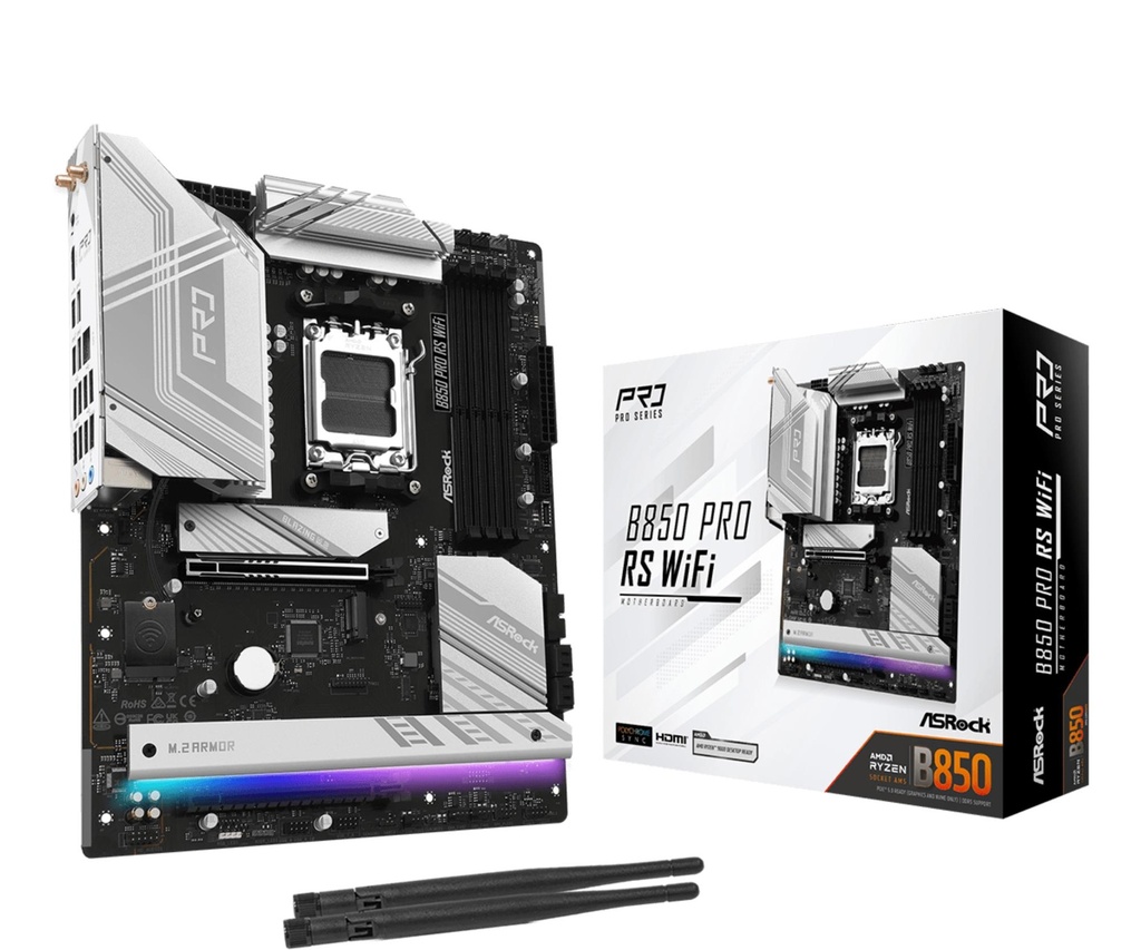 ASROCK AMD B850 SAM5 ATX Memory DDR5 Memory slots 4 1xPCI-Express 4.0 16x 1xPCI-Express 5.0 16x 1xM.2 1xHDMI 1xAudio-In 