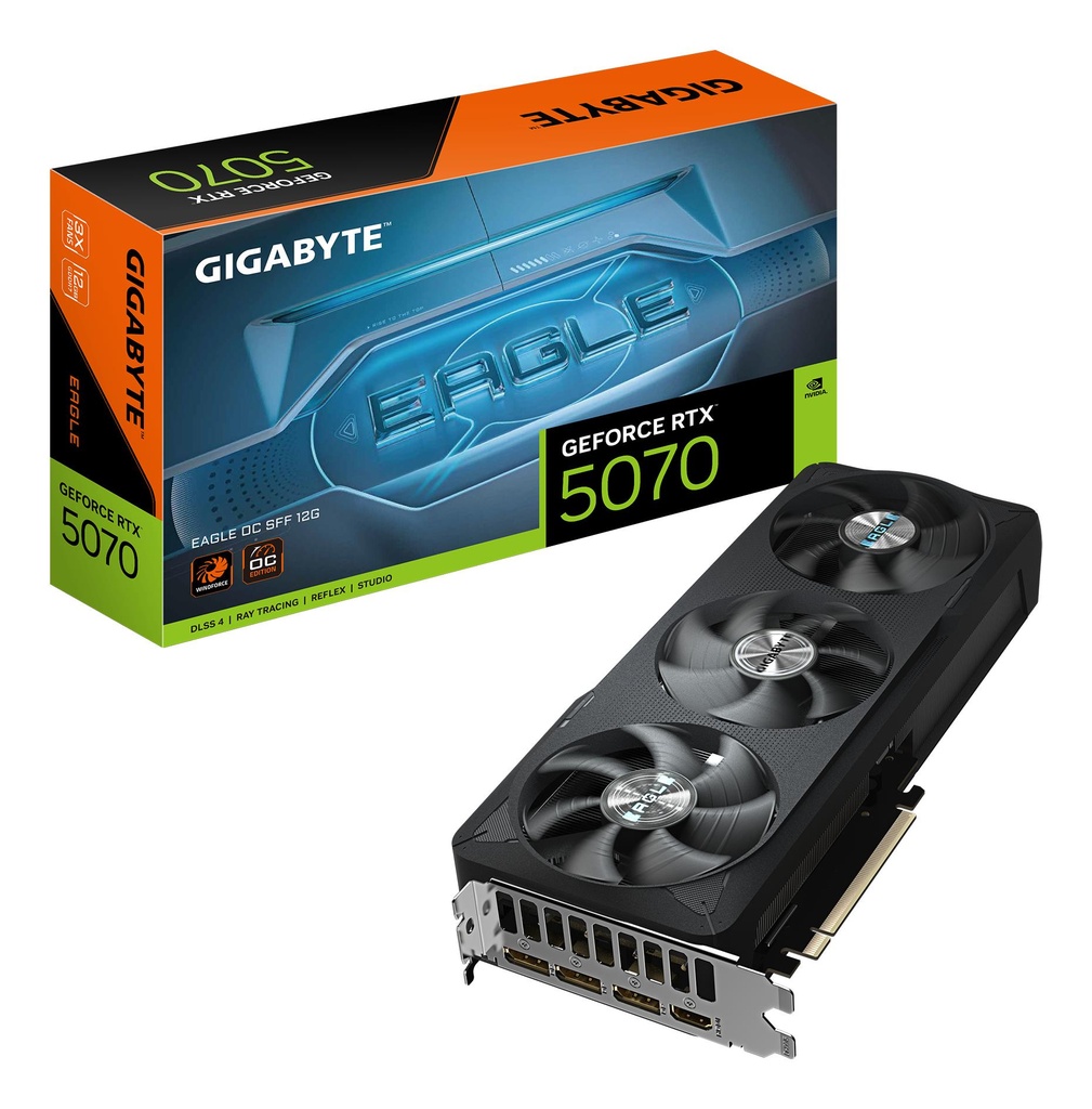 GIGABYTE NVIDIA GeForce RTX 5070 12 GB GDDR7 192 bit PCIE 5.0 16x GPU 2587 MHz Triple slot Fansink 1xHDMI 3xDisplayPort 