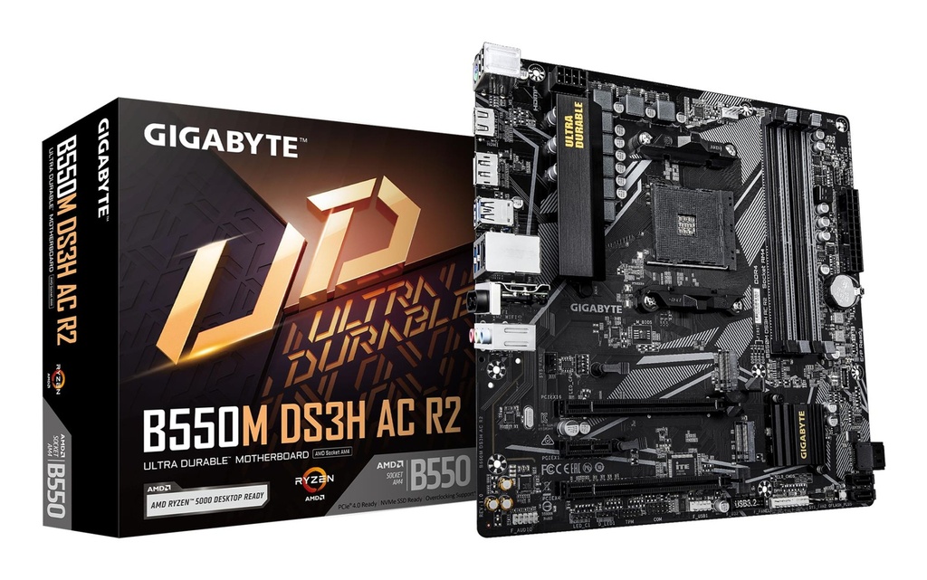 GIGABYTE AMD B550 Socket AM4 micro ATX RAM DDR4-SDRAM 4xSlots Wi-Fi Yes Bluetooth Yes 2xNumber of M.2 (M) slots GIGABYTE