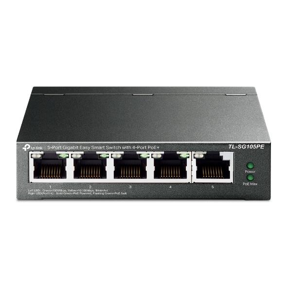 TP-LINK Desktop/pedestal 5x10Base-T / 100Base-TX / 1000Base-T PoE ports 4 TL-SG105PE