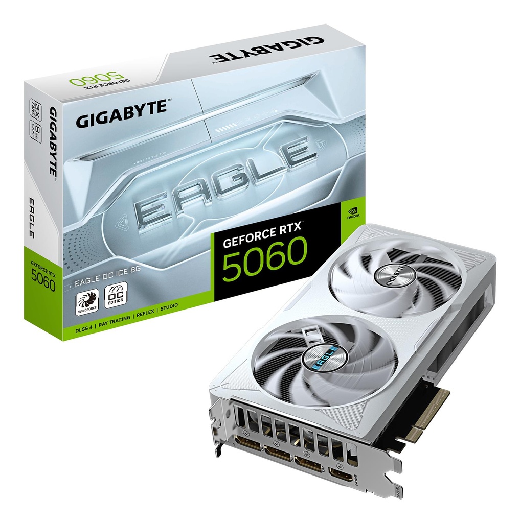 GIGABYTE NVIDIA GeForce RTX 5060 2550 MHz 8 GB GDDR7 128 bit PCI Express 5.0 Active GV-N5060EAGLEOCICE-8GD