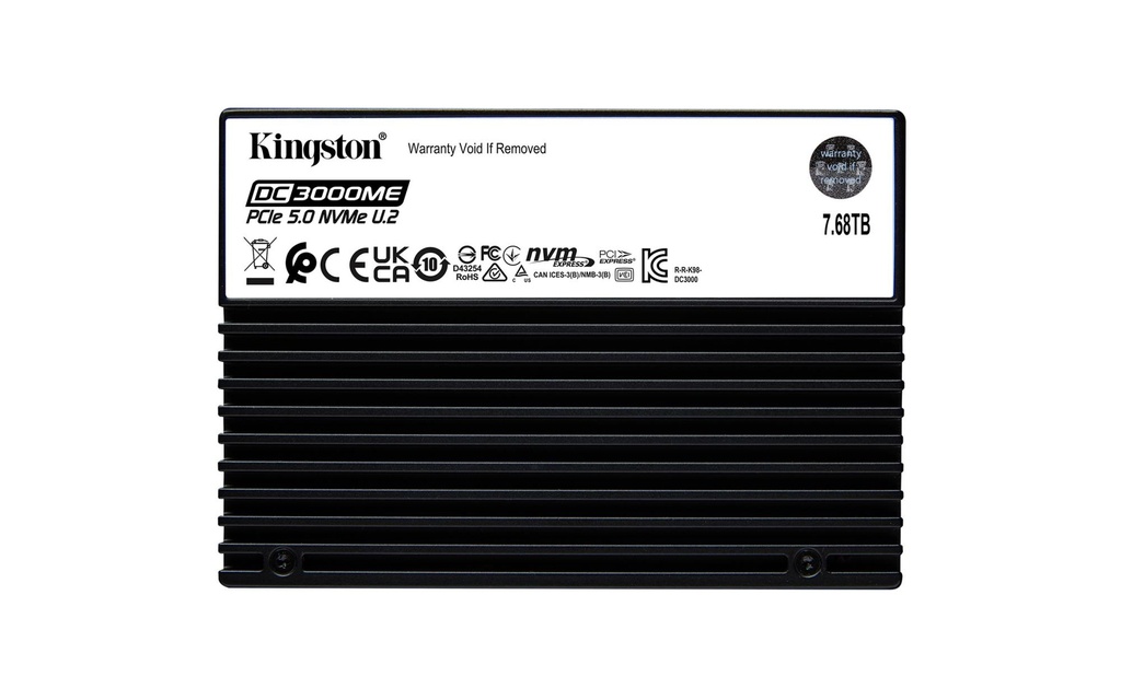 KINGSTON SSD series DC3000ME 7.68TB NVMe NAND flash technology 3D TLC Write speed 10000 MBytes/sec Read speed 14000 MByt