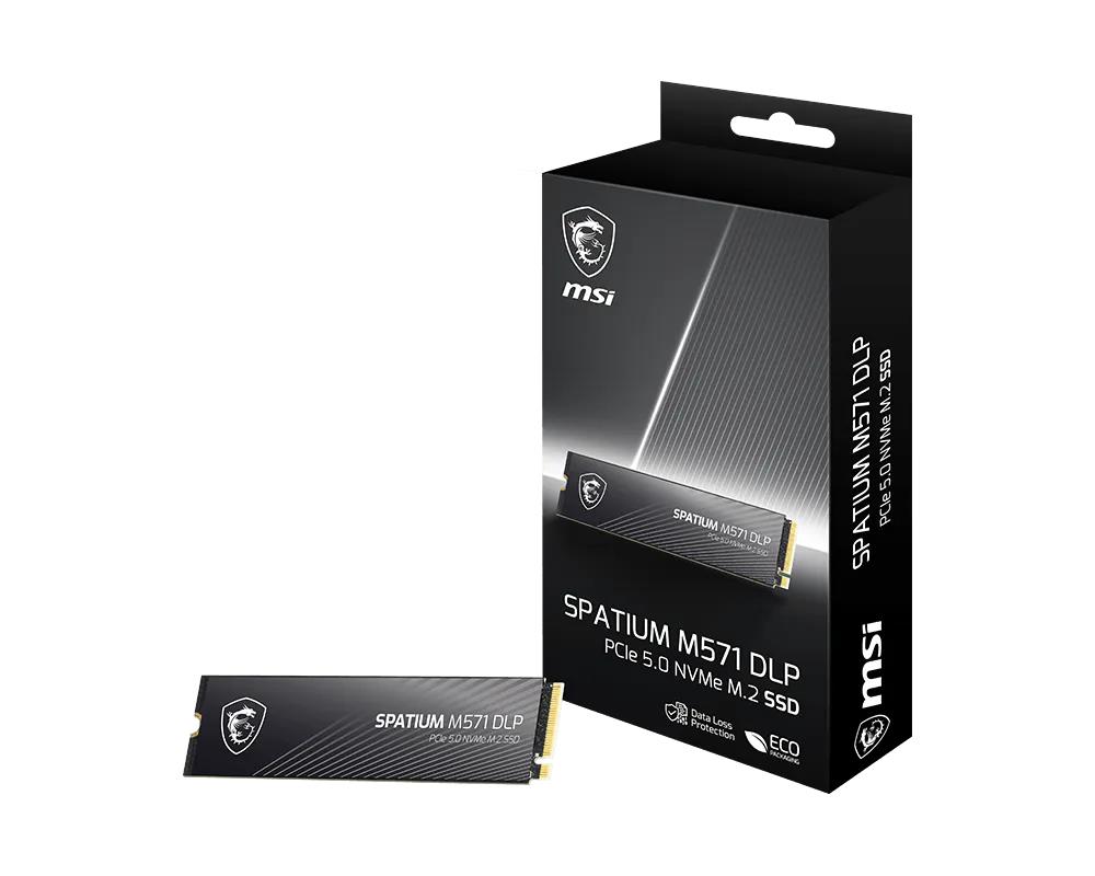 MSI 1400xTBW rating MTBF 1500000 h Read speed 14500 MB/s Write speed 11000 MB/s NVMe Yes PCI Express 5.0 M.2 2000 GB SPA
