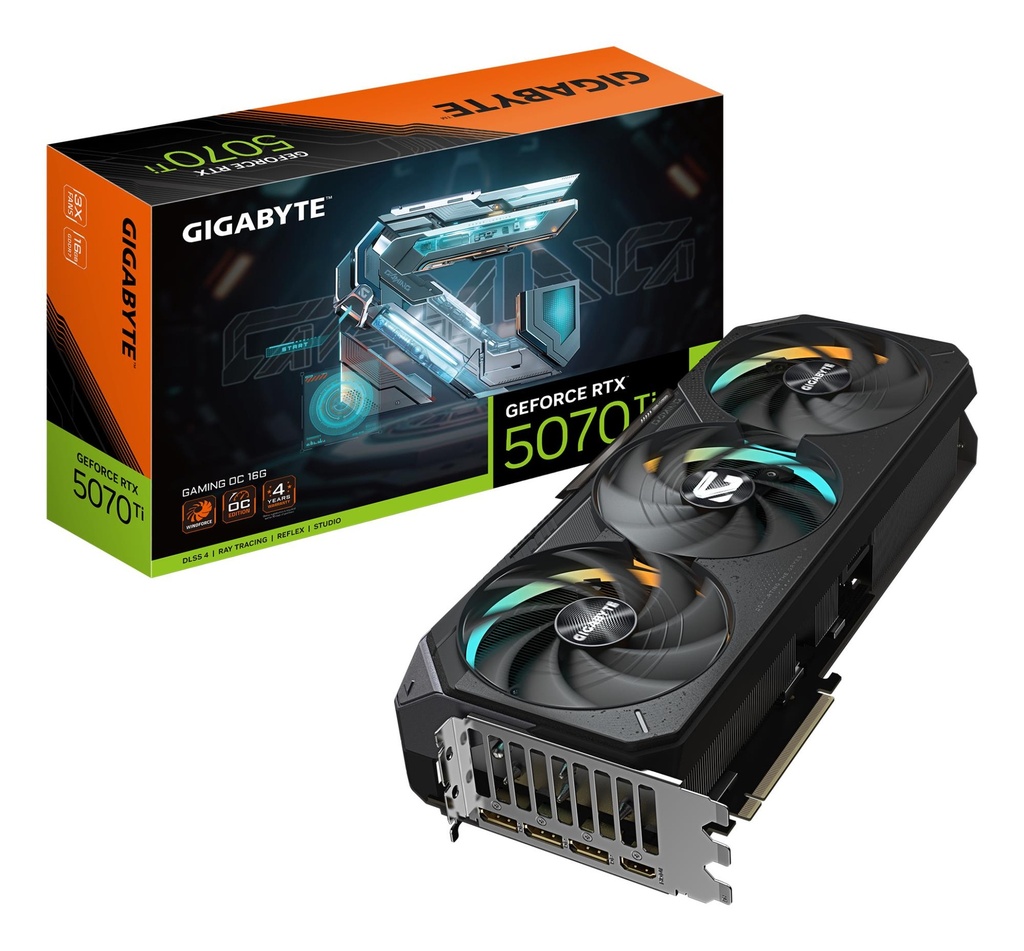 GIGABYTE NVIDIA GeForce RTX 5070 Ti 16 GB GDDR7 256 bit PCIE 5.0 16x 1xHDMI 3xDisplayPort N507TGAMINGOC-16GD1.0