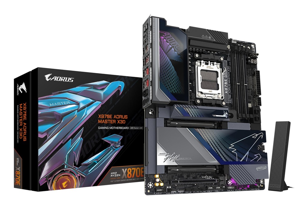 GIGABYTE AMD X870E Socket AM5 ATX RAM DDR5-SDRAM 4xSlots Wi-Fi Yes Bluetooth Yes 5xNumber of M.2 (M) slots GIGABYTE X870