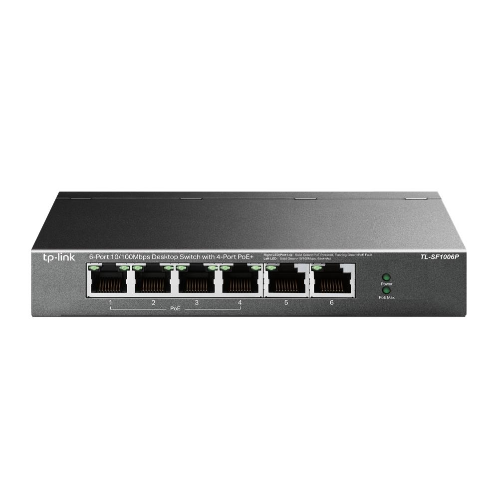 TP-LINK TL-SF1006P Desktop/pedestal 6x10Base-T / 100Base-TX PoE+ ports 4 TL-SF1006P