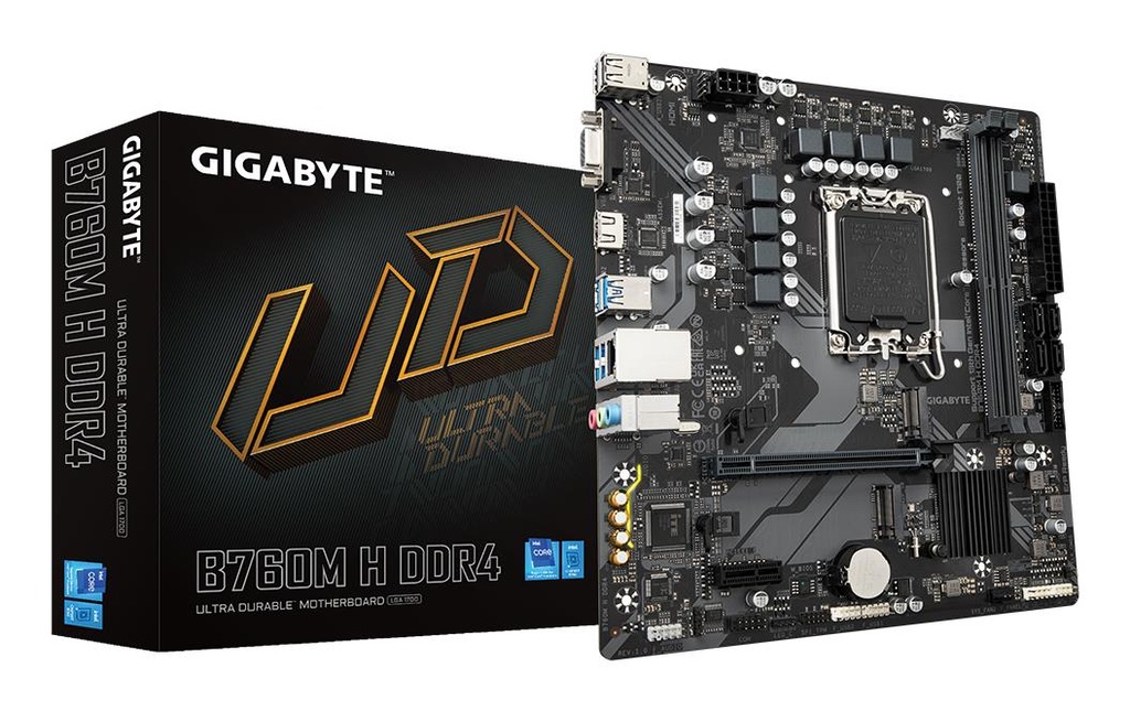GIGABYTE Intel B760 Express LGA1700 Micro-ATX Memory DDR4 Memory slots 2 1xPCI-Express 3.0 1x 1xPCI-Express 4.0 16x 2xM.