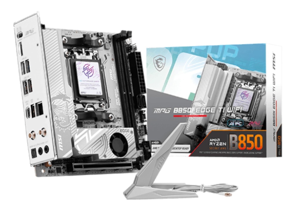 MSI AMD B850 SAM5 Mini-ITX Memory DDR5 Memory slots 2 MPGB850IEDGETIWIFI