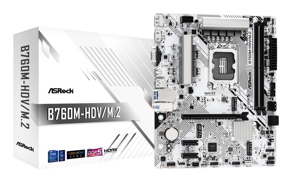 ASROCK Intel B760 Express LGA1700 Micro-ATX Memory DDR5 Memory slots 2 2xPCI-Express 3.0 1x 1xPCI-Express 4.0 16x 1xM.2 