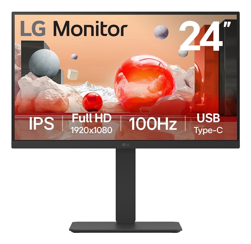 LG 23.8" Business Panel IPS 1920x1080 16:9 100Hz 5 ms Speakers Swivel Pivot Height adjustable Tilt 24BA750-B