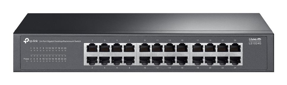TP-LINK Switch type Unmanaged 24xRJ-45 ports RJ-45 Ports Type Gigabit Ethernet (10/100/1000) LS1024G