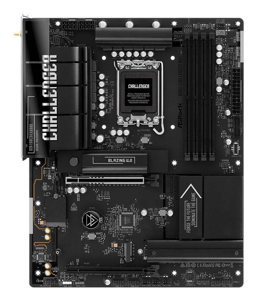 ASROCK Intel B860 LGA 1851 (Socket V1) ATX RAM DDR5-SDRAM 4xSlots Wi-Fi Yes Bluetooth Yes 1xNumber of M.2 (M) slots B860