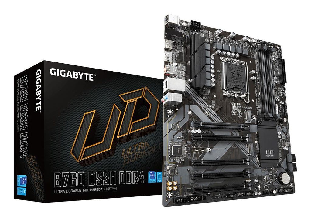 GIGABYTE Intel B760 Express LGA1700 ATX Memory DDR4 Memory slots 4 4xPCI-Express 3.0 1x 1xPCI-Express 4.0 16x 2xM.2 1xHD