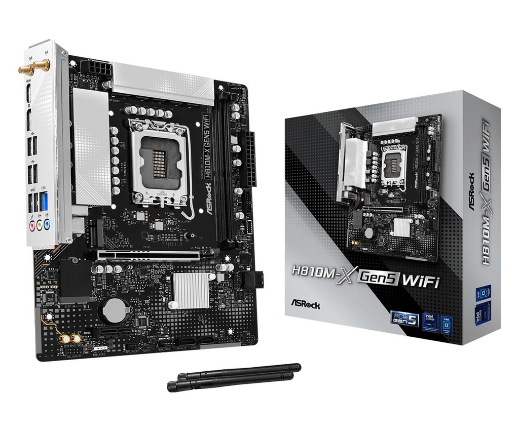 ASROCK LGA 1851 (Socket V1) RAM DDR5-SDRAM 2xSlots H810M-XGEN5WIFI