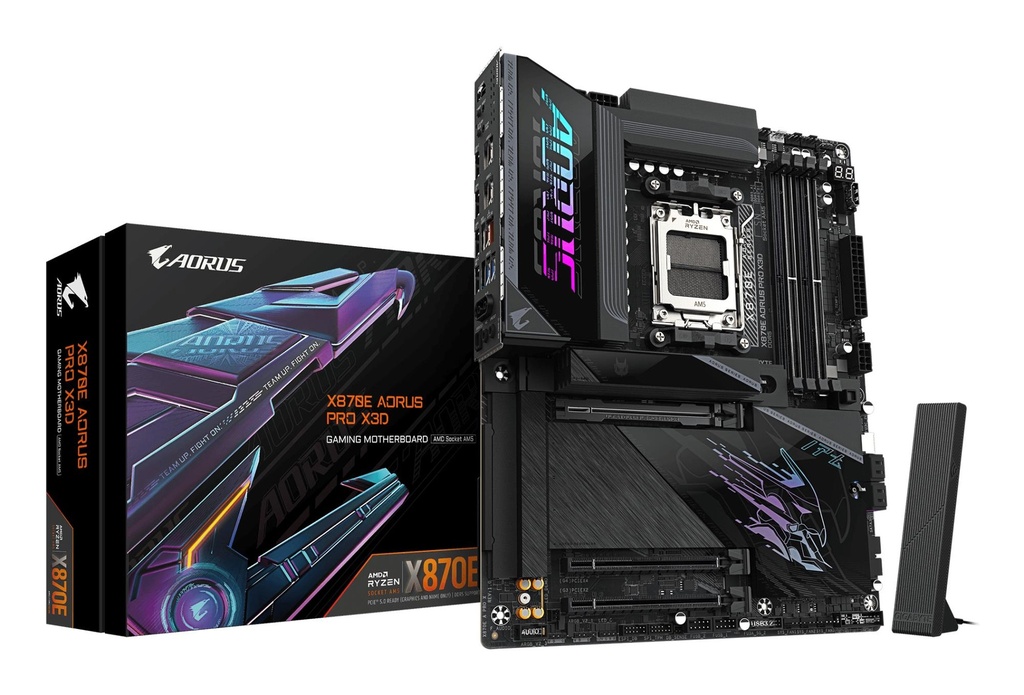 GIGABYTE AMD X870E Socket AM5 ATX RAM DDR5-SDRAM 4xSlots Wi-Fi Yes Bluetooth Yes 4xNumber of M.2 (M) slots GIGABYTE X870
