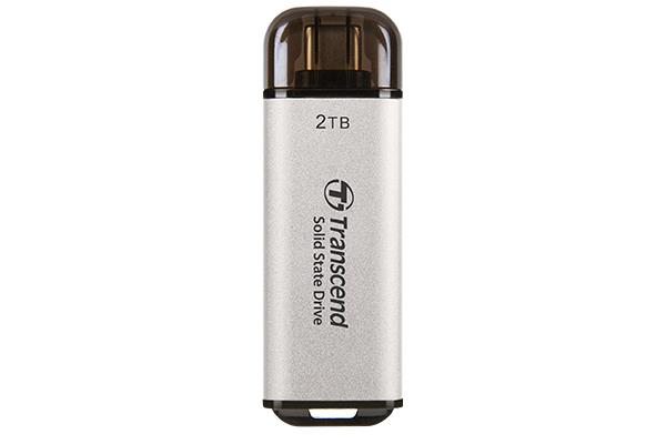 TRANSCEND ESD300 2TB USB-C Write speed 950 MBytes/sec Read speed 1500 MBytes/sec TS2TESD300S
