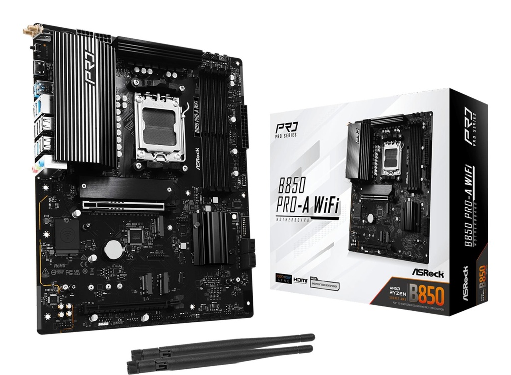 ASROCK AMD B850 SAM5 ATX Memory DDR5 Memory slots 4 1xPCI-Express 4.0 16x 1xPCI-Express 5.0 16x 1xM.2 1xHDMI 1xAudio-In 