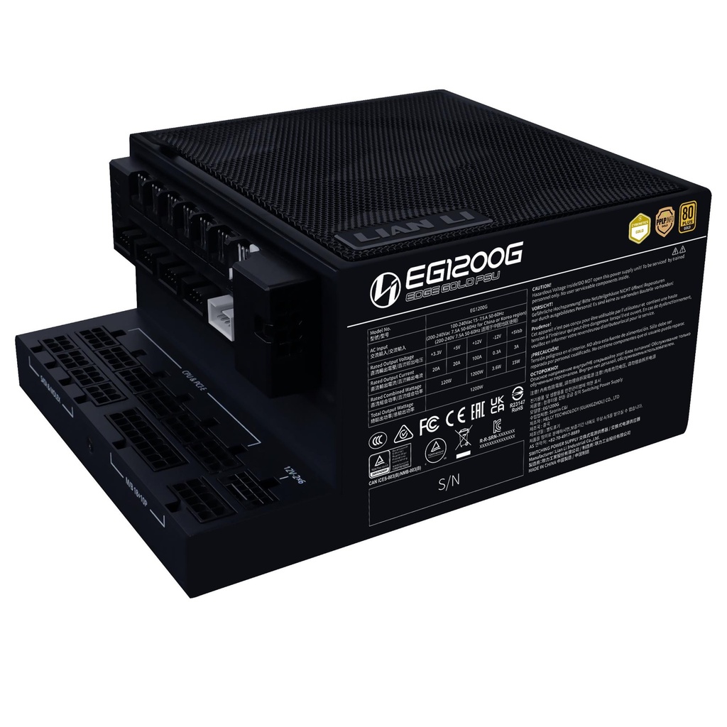 LIAN LI EDGE GOLD 1200 1200 Watts Efficiency 80 PLUS GOLD PFC Active G9P.EG1200G.BH00.EU
