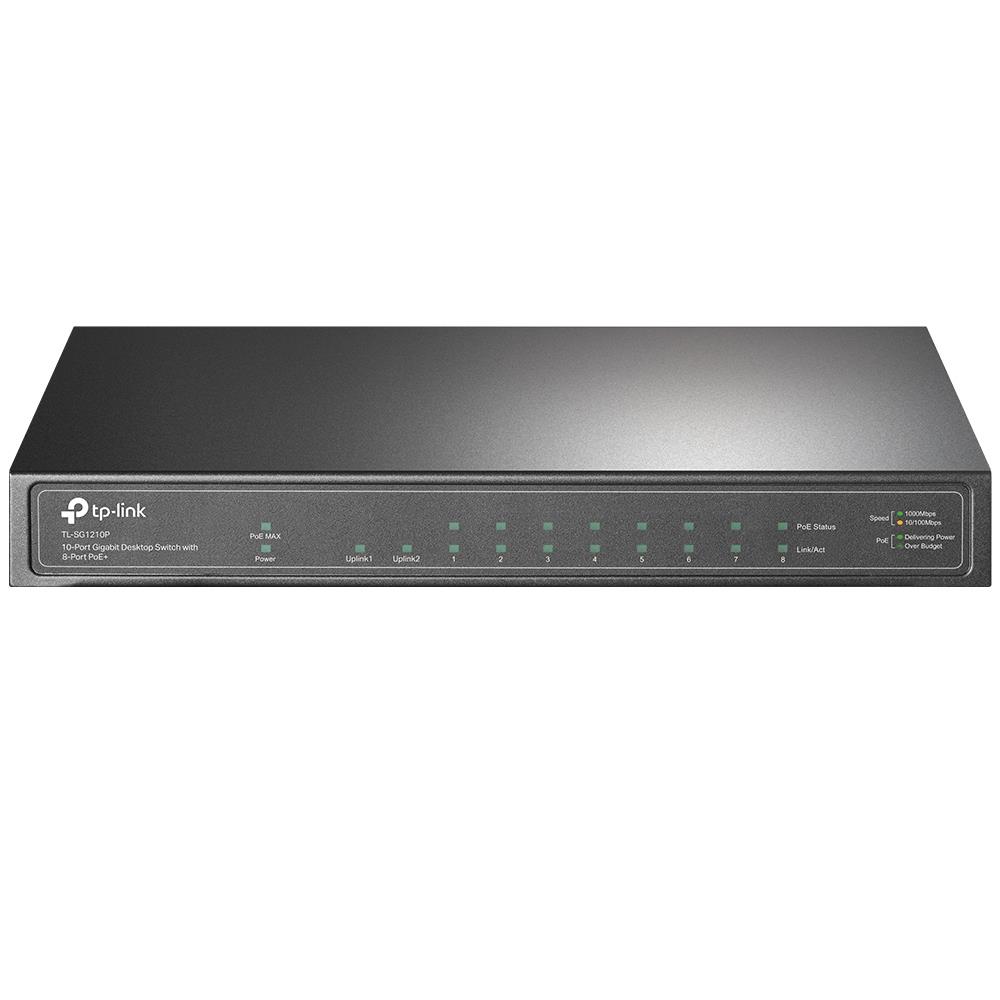 TP-LINK TL-SG1210P Desktop/pedestal 9x10Base-T / 100Base-TX / 1000Base-T 1xSFP PoE+ ports 8 TL-SG1210P