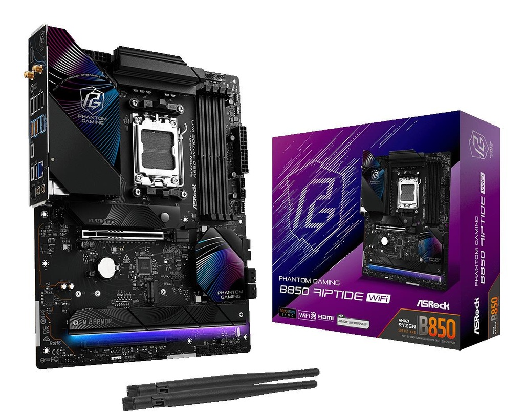 ASROCK AMD B850 SAM5 ATX Memory DDR5 Memory slots 4 1xPCI-Express 4.0 16x 1xPCI-Express 5.0 16x 1xM.2 1xHDMI 1xAudio-In 