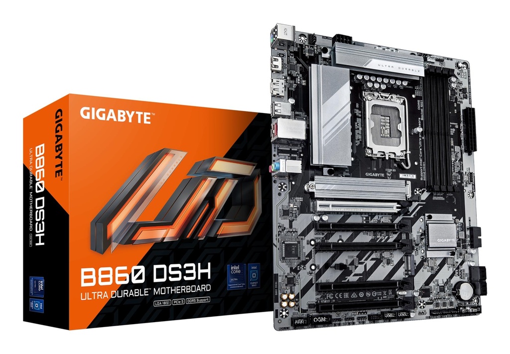 GIGABYTE Intel B860 Express LGA1851 ATX Memory DDR5 Memory slots 4 4xPCI-Express 4.0 1x 1xPCI-Express 5.0 16x 2xM.2 1xHD