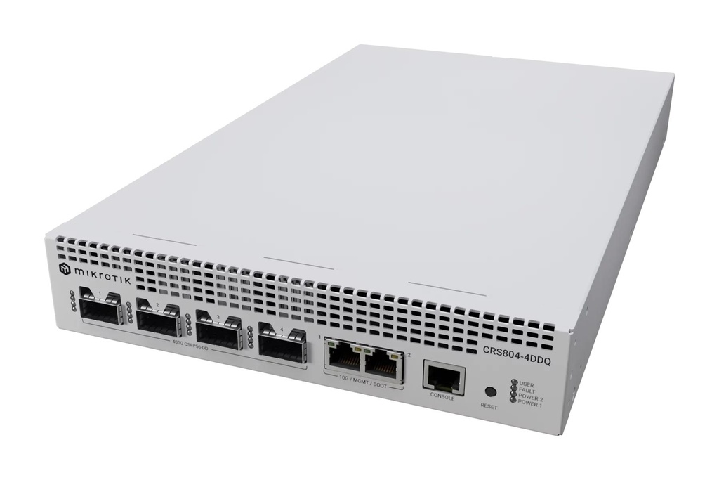 MIKROTIK CRS804 DDQ 2xRJ-45 ports 4xQSFP56 ports quantity CRS804-4DDQ-HRM