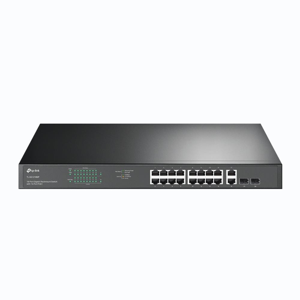 TP-LINK TL-SG1218MP Desktop/pedestal Rack 16x10Base-T / 100Base-TX / 1000Base-T PoE+ ports 16 250 Watts TL-SG1218MP
