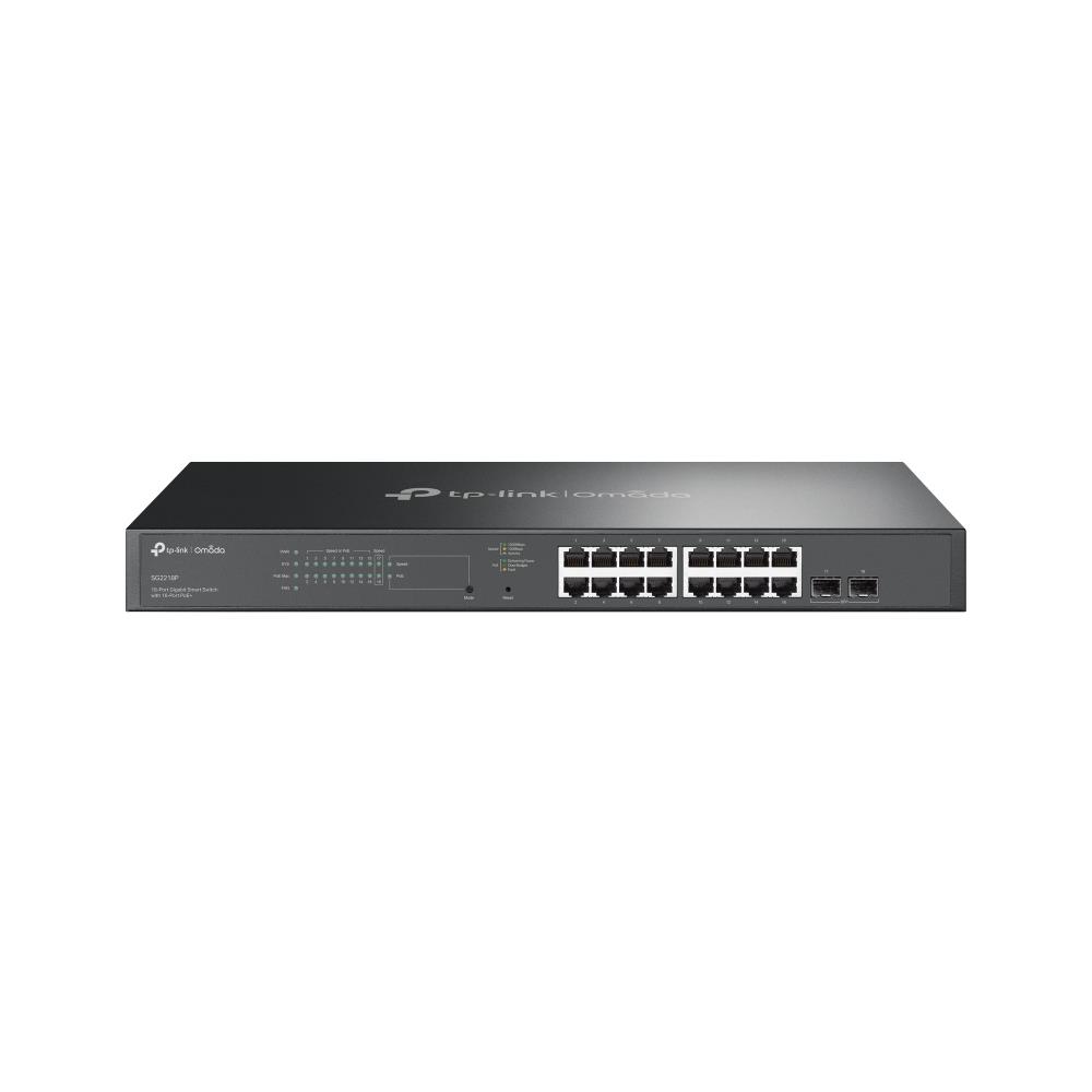 TP-LINK Omada SG2218P Desktop/pedestal 16x10Base-T / 100Base-TX / 1000Base-T 2xSFP PoE+ ports 16 150 Watts SG2218P