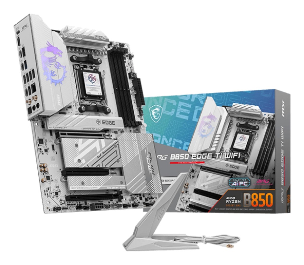 MSI AMD B850 SAM5 ATX Memory DDR5 Memory slots 4 3xPCI-Express 16x 4xM.2 1xHDMI 1xAudio-In 1xAudio-Out 4xUSB 2.0 1xUSB 3