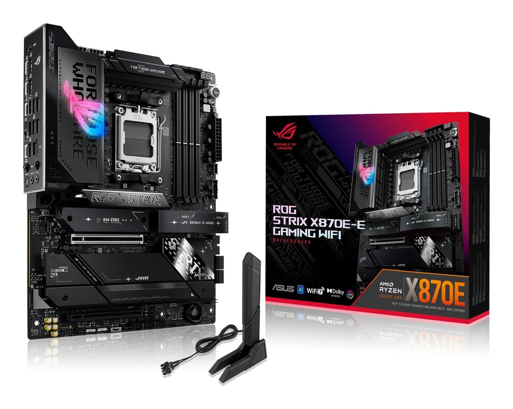 ASUS AMD X870E SAM5 ATX Memory DDR5 Memory slots 4 1xPCI-Express 4.0 16x 1xPCI-Express 5.0 16x 5xM.2 1xHDMI 9xUSB 3.2 2x