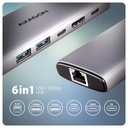 I/O HUB USB-C 6IN1 10GBPS/0.15M HMC-6G2L AXAGON