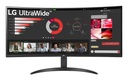LG 34" Curved/21 : 9 Panel VA 3440x1440 21:9 100 Hz 5 ms Tilt 34WR50QK-B