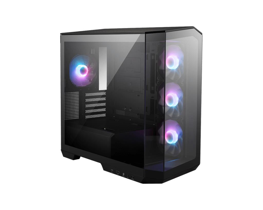 MSI MidiTower Case product features Transparent panel Not included MicroATX Colour Black MAGPANOM100RPZ
