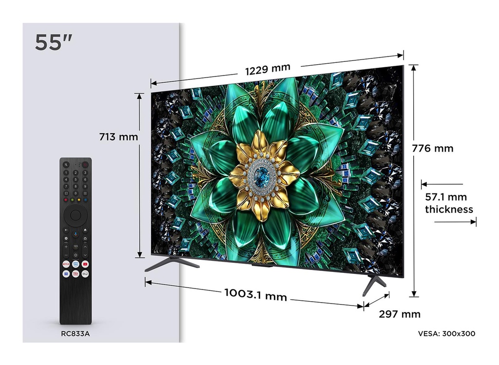 TCL 55 " 4K Ultra HD 3840 x 2160 pixels Flat 16:9 QD-Mini LED 55Q6C