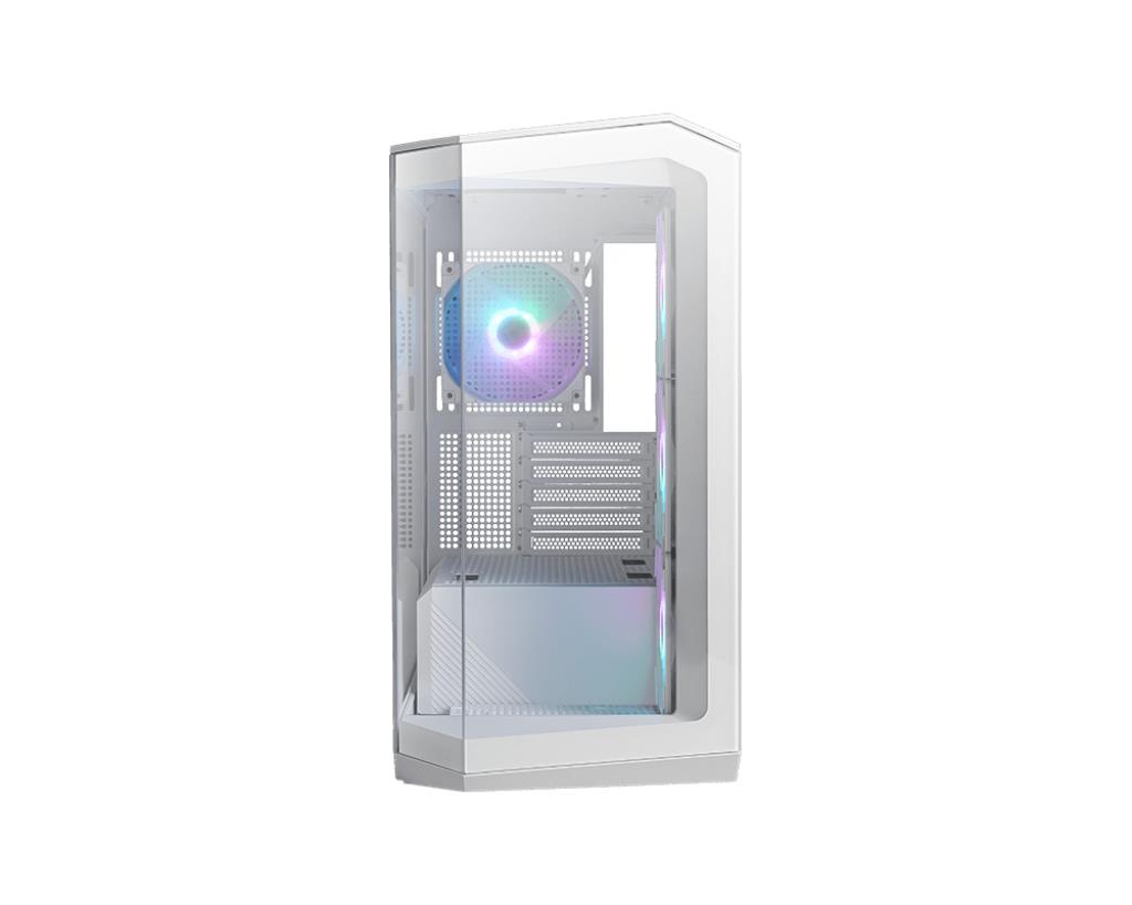 MSI MidiTower Case product features Transparent panel Not included MicroATX Colour White MAGPANOM100RPZWHITE