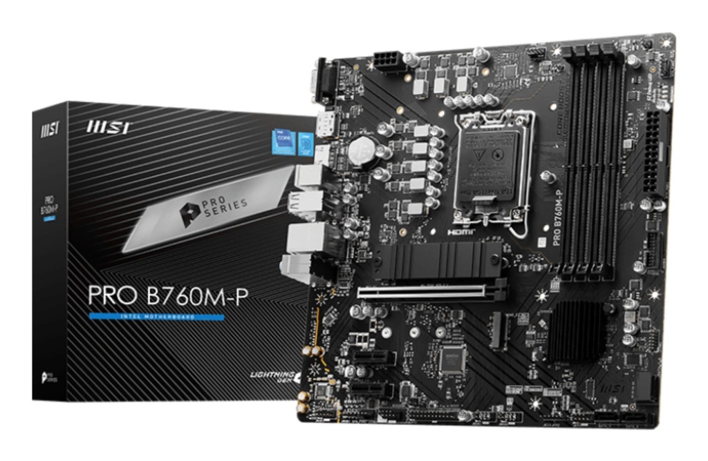 MSI Intel B760 Express LGA1700 Micro-ATX Memory DDR5 Memory slots 4 2xPCI-Express 1x 1xPCI-Express 16x 2xM.2 1x15pin D-s